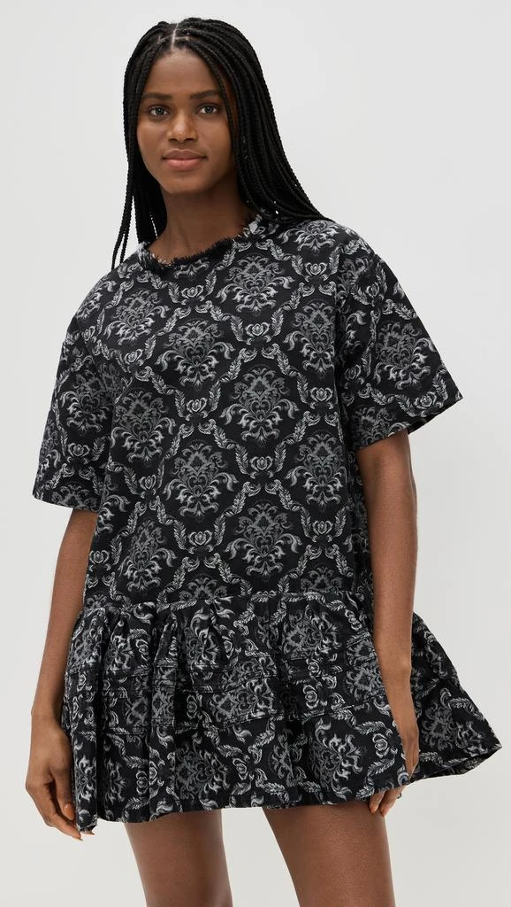 Marques Almeida Brocade Denim T-shirt Dress with Big Flounce 1