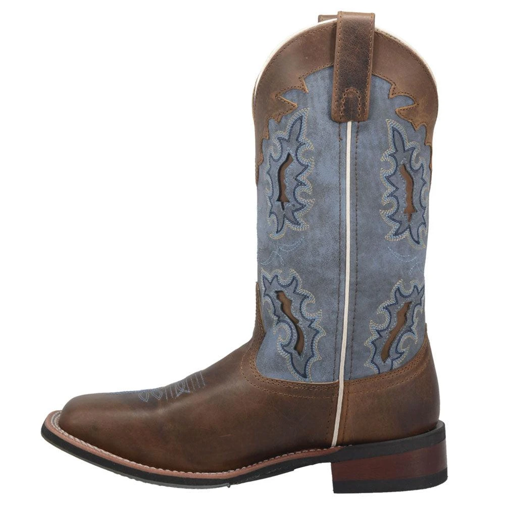 Laredo Isla Tooled-Inlay Embroidered Square Toe Cowboy Boots 3