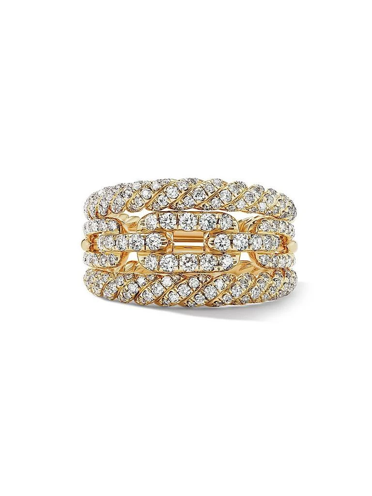 David Yurman Stax Three Row Ring in 18K Yellow Gold 2