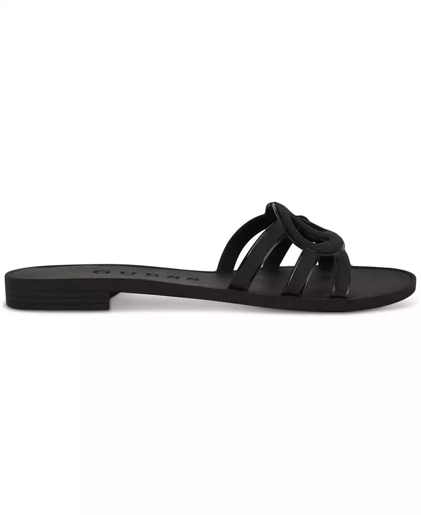 GUESS Women's Elyho Jellie Logo Cutout Flat Sandals