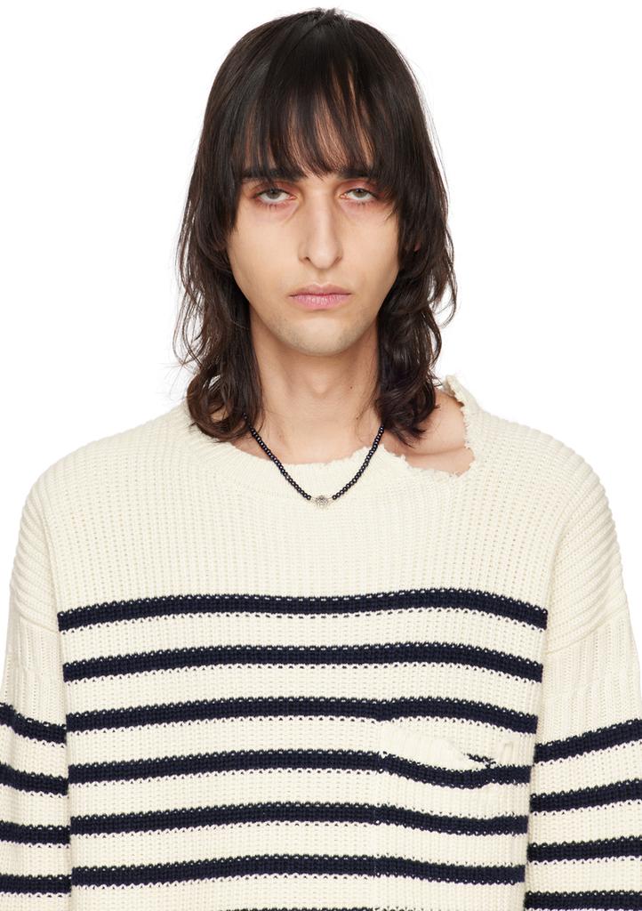 Emanuele Bicocchi SSENSE Exclusive Black Pearl Arabesque Skull Necklace