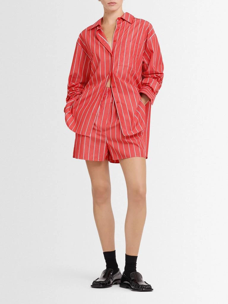 The Frankie Shop Lui Striped Cotton Poplin Shorts 1