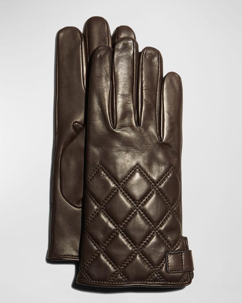 Guanti Giglio Fiorentino Men's Quilted Napa Snap Gloves with Cashmere Lining
