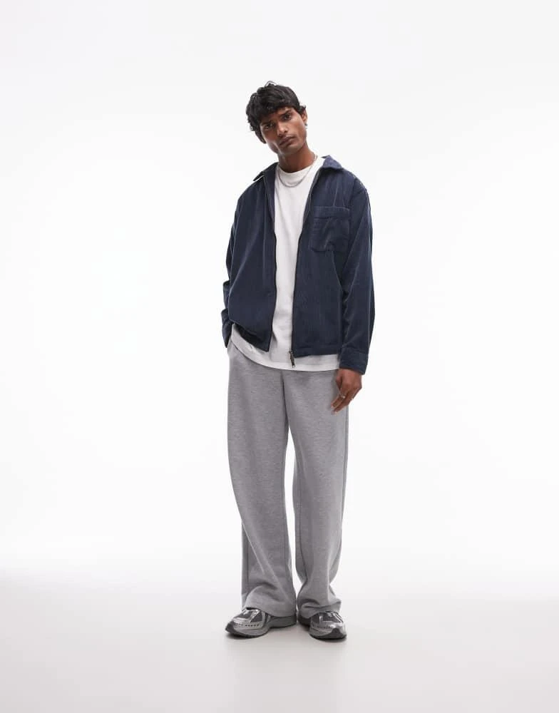 Selected Homme Selected Homme zip thru cord shirt in navy 2