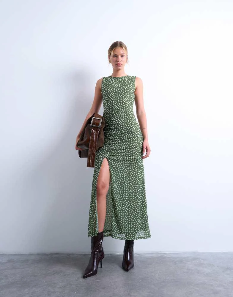 Shop Topshop ruched polkadot maxi dress in green on Sale at BeyondStyle   Get 10% Off Topshop ruched polkadot maxi dress in green with Limited-Time  Flash Deals, Exclusive Discounts, and Special Offers.