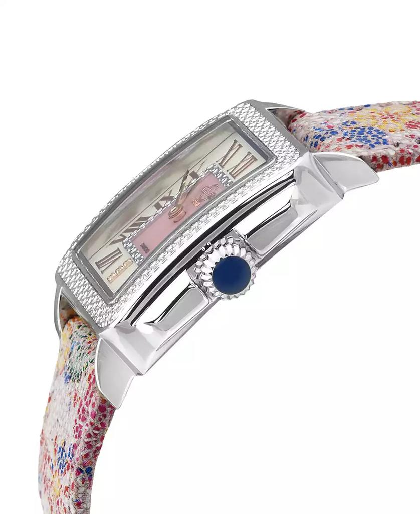 Gevril Women's Swiss Quartz Padova Floral White Leather Watch 30mm