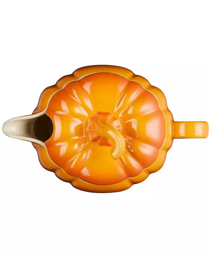 Le Creuset Stoneware Pumpkin 14-Oz. Gravy Boat with Lid 8