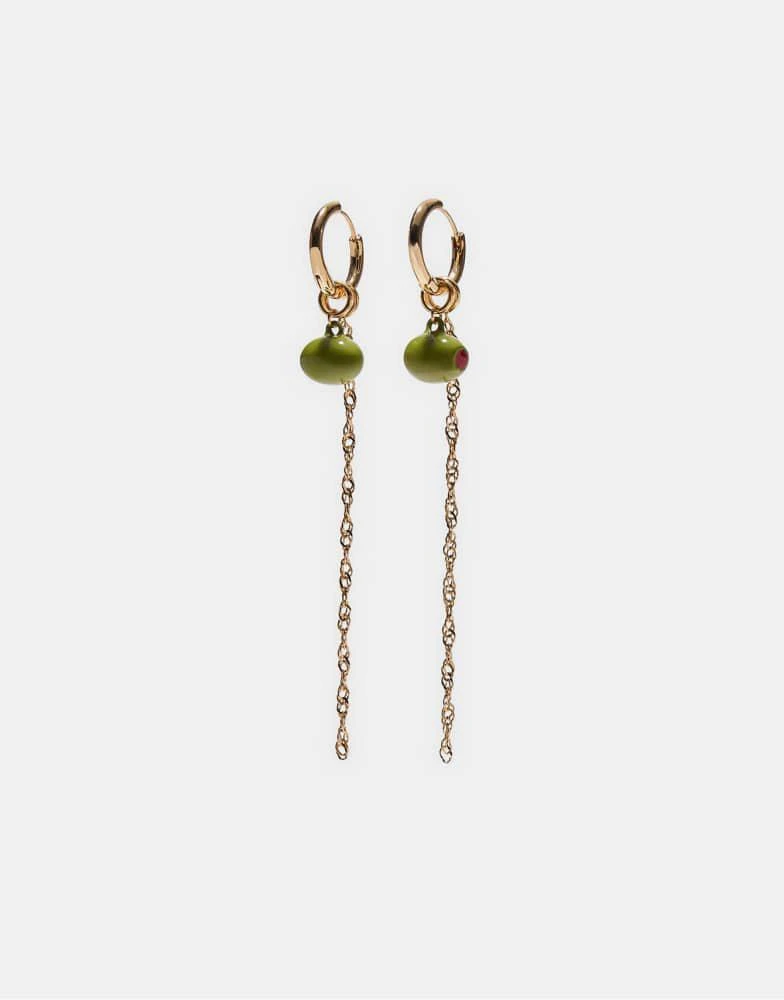Stradivarius Stradivarius Olive earring in olive green