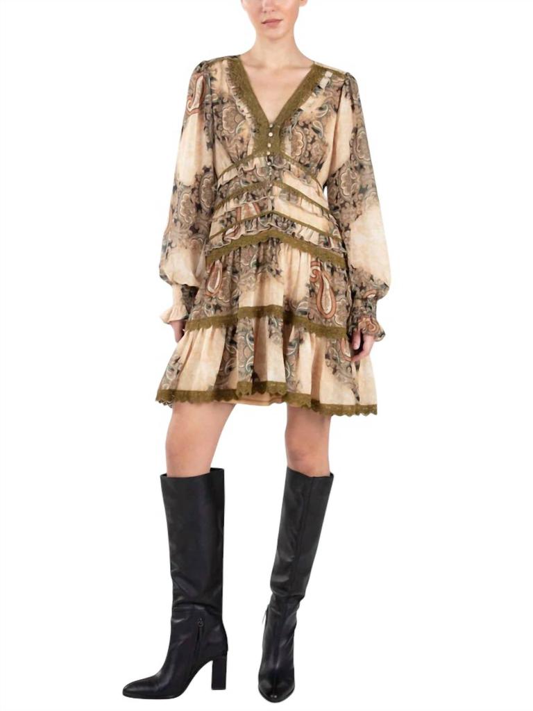 Miss Me Miss Me - PAISLEY PRINT RUFFLED DRESS