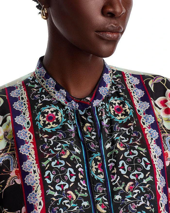 Johnny Was Lewella Silk Feather Trim Blouse 4