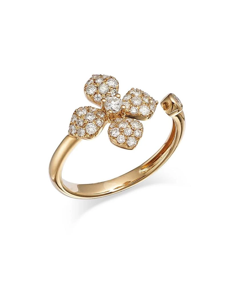 Bloomingdale
s Diamond Pavé Flower Cuff Ring in 14K Yellow Gold, 0.50 tcw 1