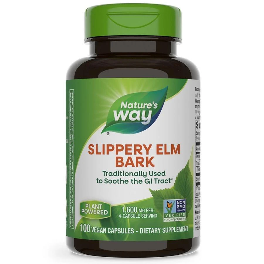 Nature's Way Slippery Elm Bark 400mg Dietary Supplement Capsules 1