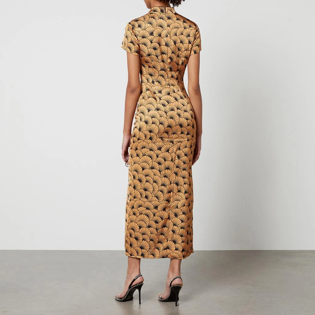 De La Vali Trapeze Printed Satin Midi Dress 2