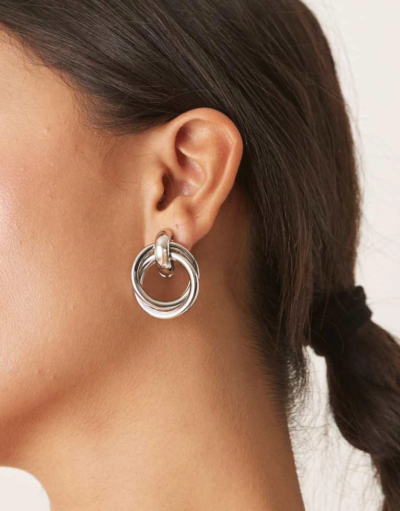 DesignB London DesignB London double doorknocker earrings in silver