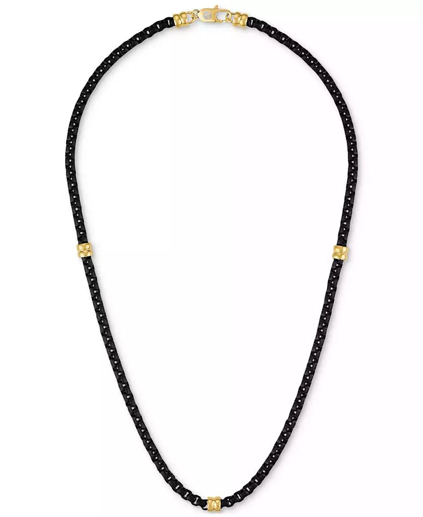 Esquire Men's Jewelry Box Link 22" Chain Necklace in Black & Gold-Tone Ion Plated Stainless Steel, Exclusively at Macy's 3
