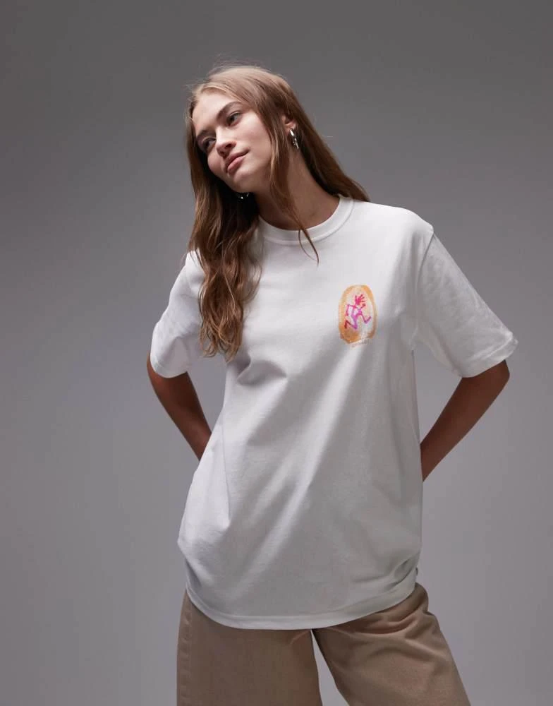 Gramicci Gramicci thumbprint graphic t-shirt in white 4
