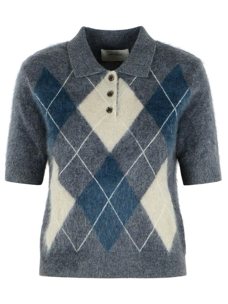 Lisa Yang Lisa Yang Giovanna Argyle Polo Sweater