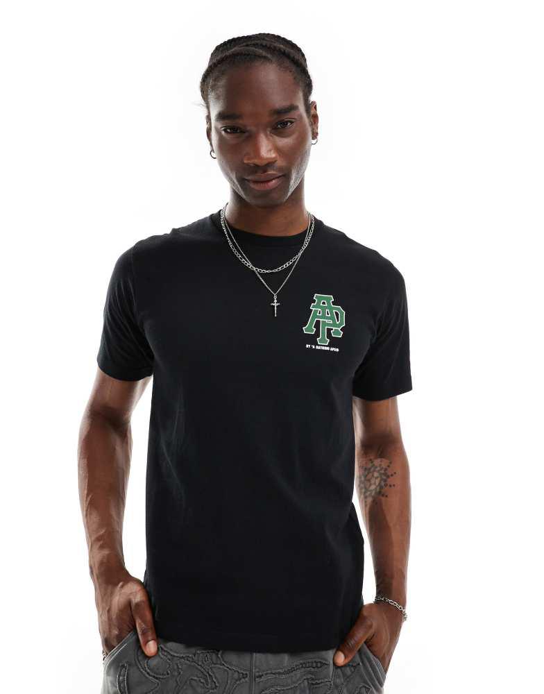 AAPE Aape By A Bathing Ape logo t-shirt with camo back print in black