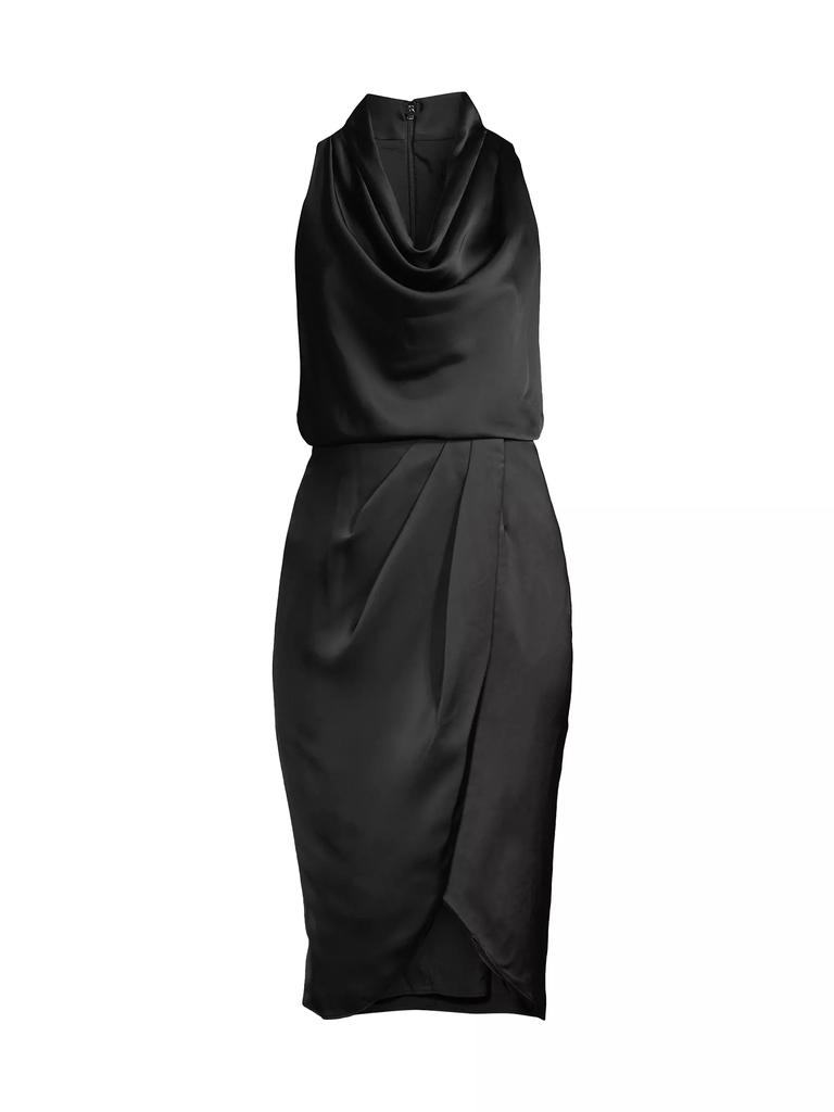 Aidan Mattox Cowl-Neck Cocktail Dress