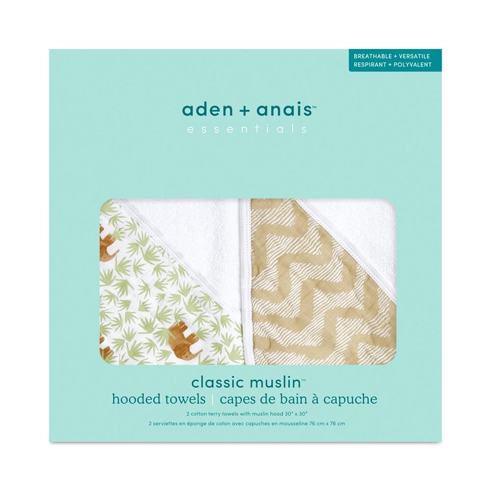 aden by aden + anais Baby Boys or Baby Girls Hooded Towels, Pack of 2