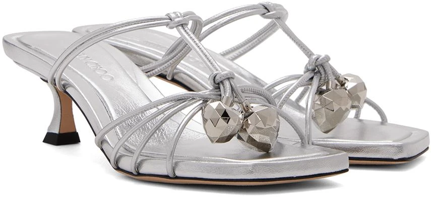 Jimmy Choo Silver Jemma 50 Mules 4