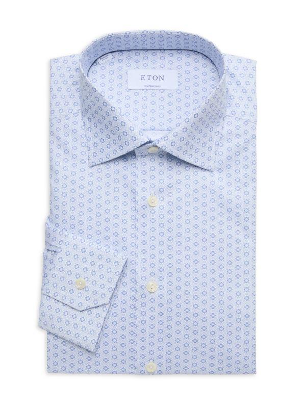 Eton Contemporary Fit Medallion Print Dress Shirt