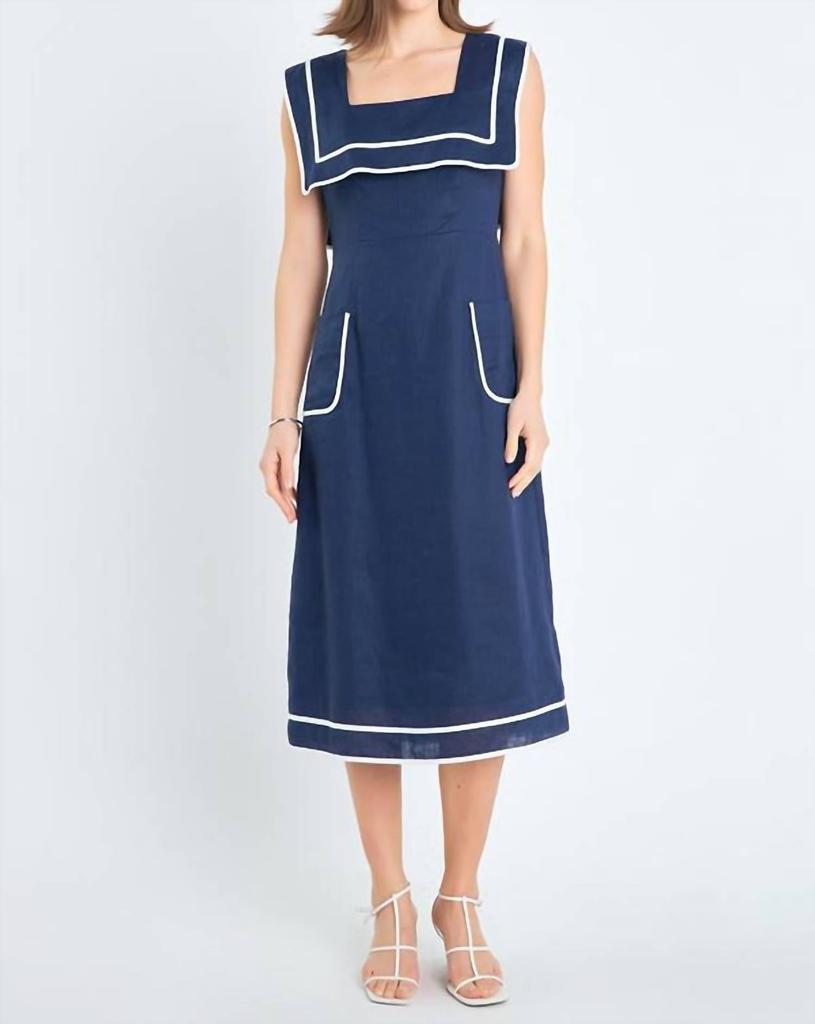 English Factory English Factory - Square Neckline Midi Dress