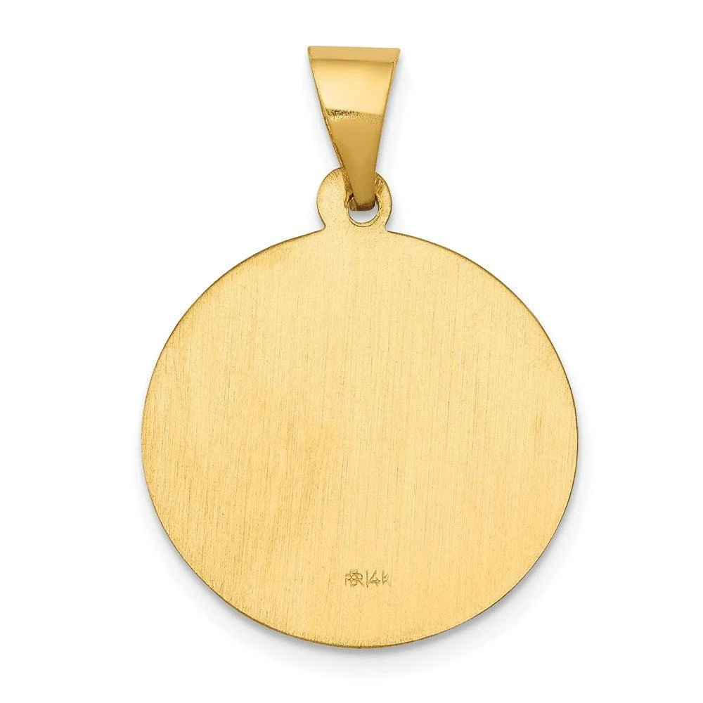 Diamond2Deal 14k Yellow Gold Polished and Satin St John Baptist Medal Hollow Pendant 4