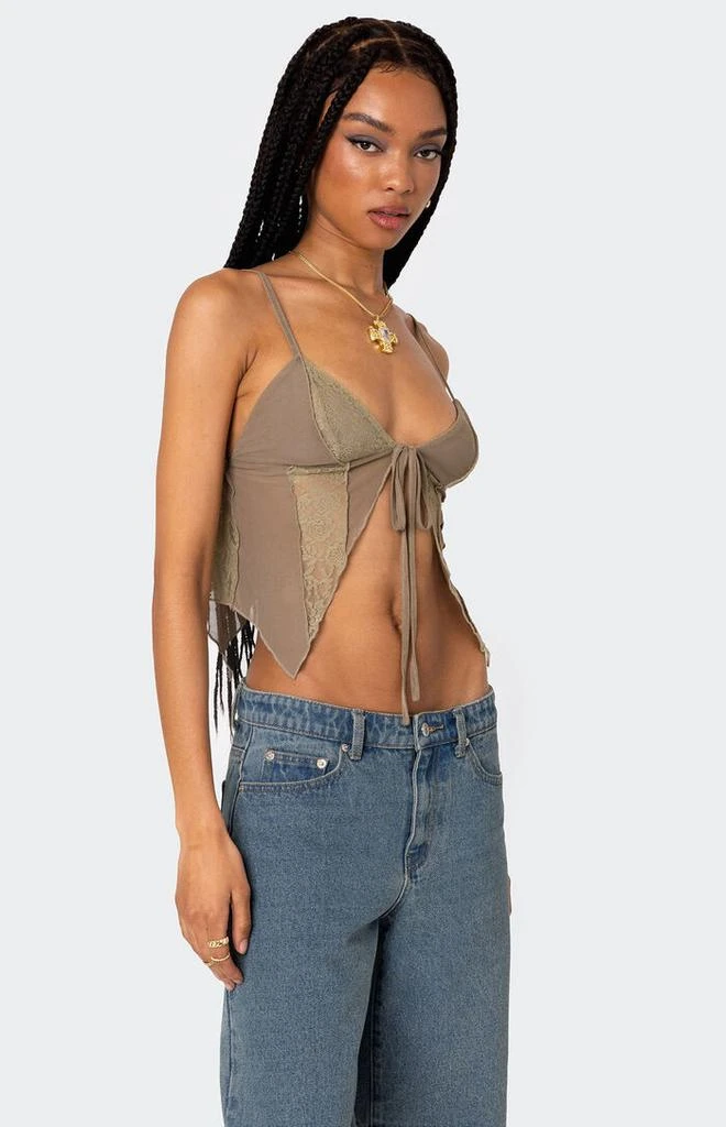 Edikted Patchwork Lacey Mesh Top 3
