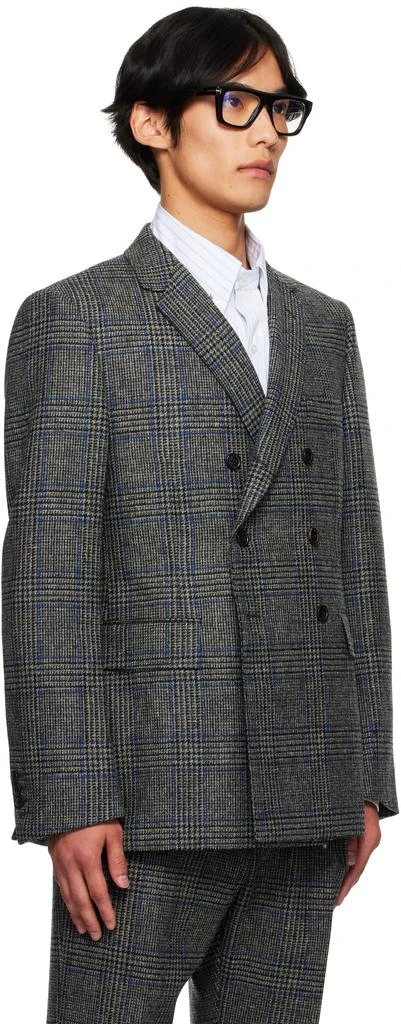 Thom Browne Gray Prince of Wales Hunting Tweed Blazer 2