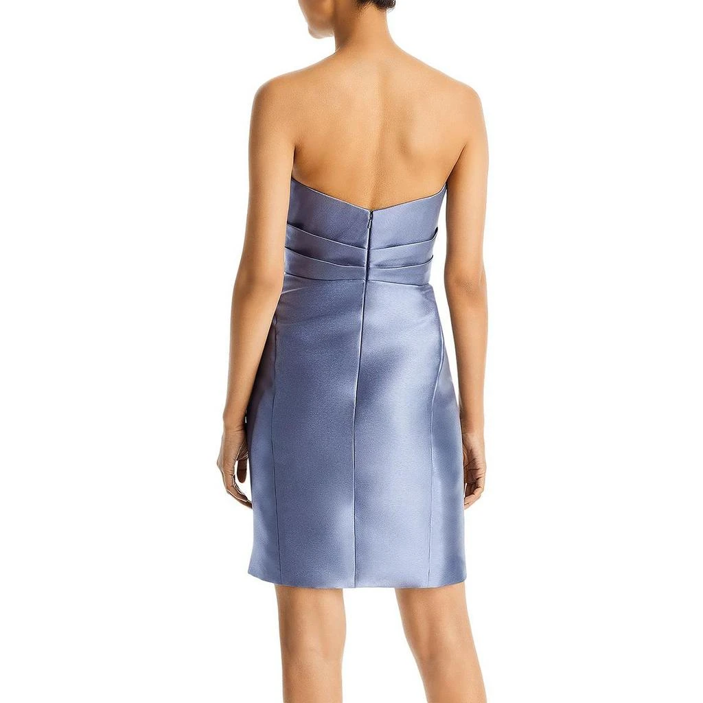 Amsale Womens Pleated Strapless Cocktail and Party Dress 2