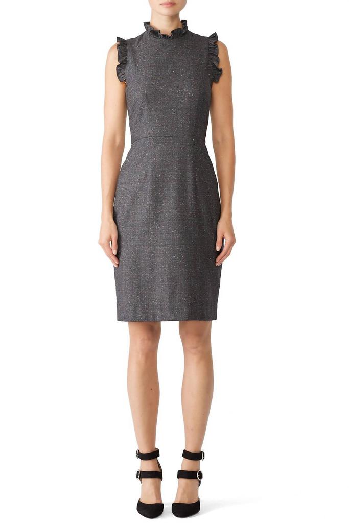 Rebecca Taylor Rebecca Taylor - Tweed Ruffle Sleeveless Pencil Dress