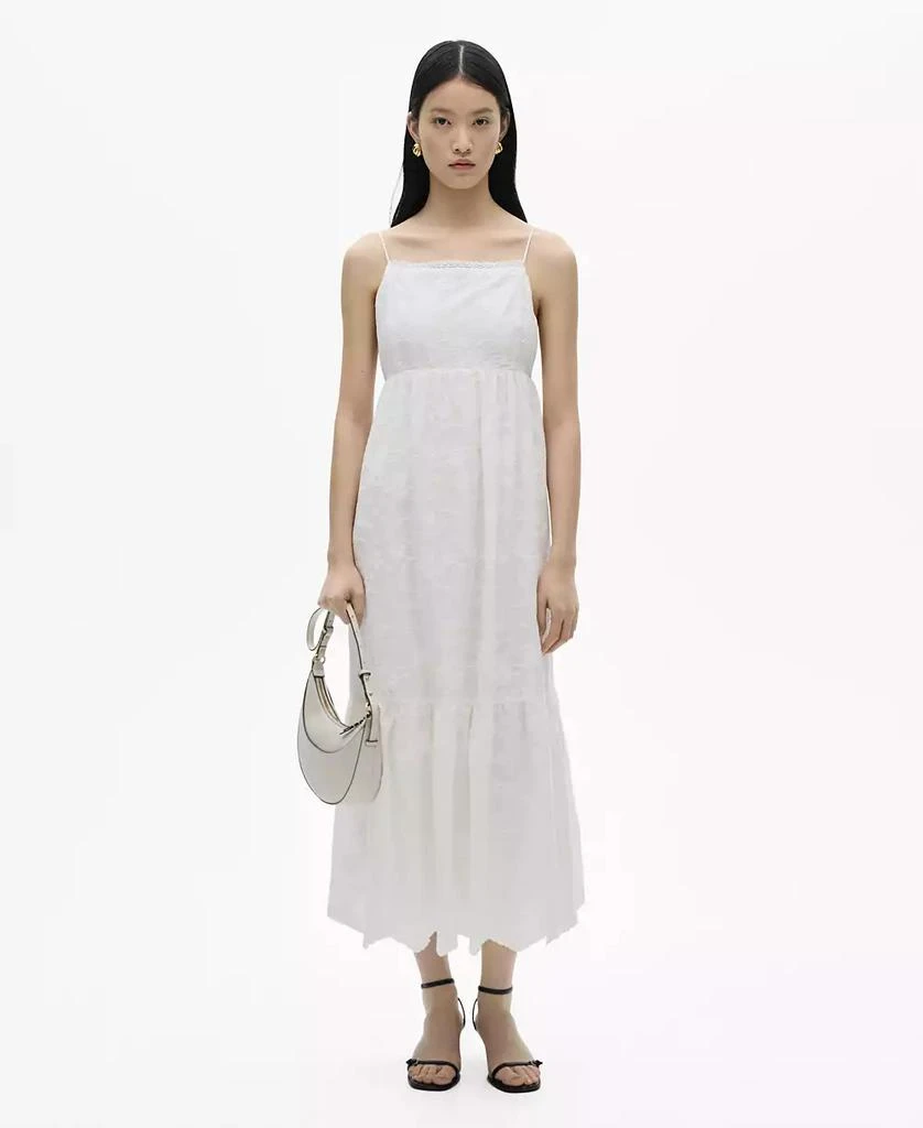Mango Women's Floral Embroidered Strap Dress 1