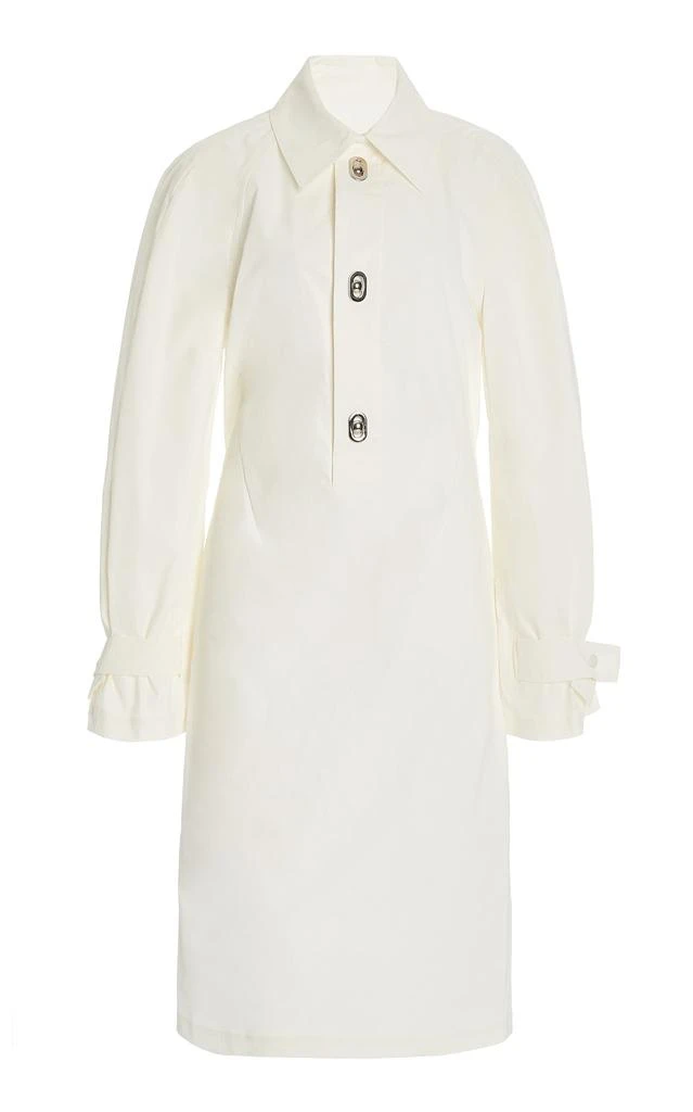 Bottega Veneta Bottega Veneta - Cotton-Blend Midi Shirt Dress - White - IT 40 - Moda Operandi 1