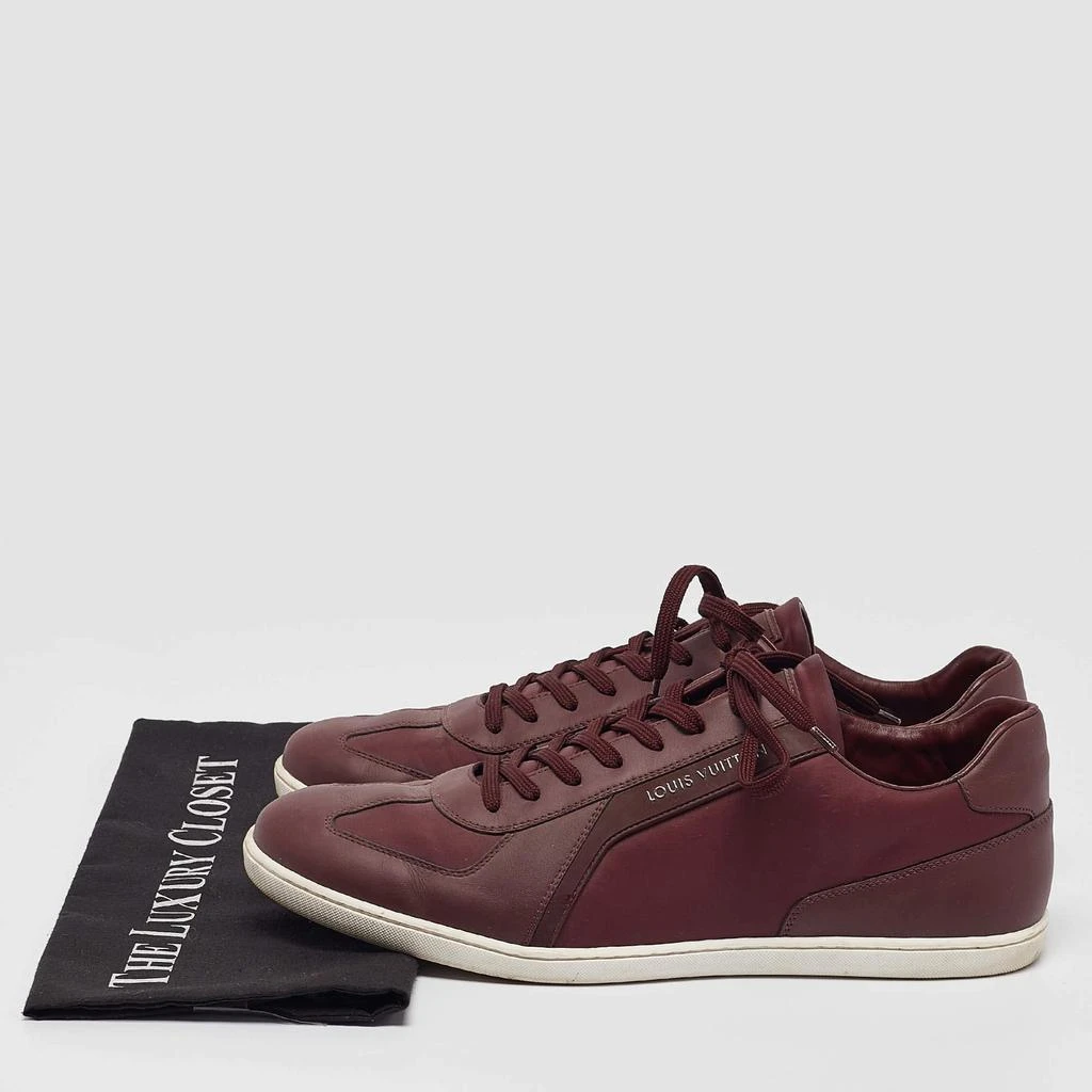 Louis Vuitton Louis Vuitton Burgundy Leather Victoire Lace Up Sneakers Size 44 9