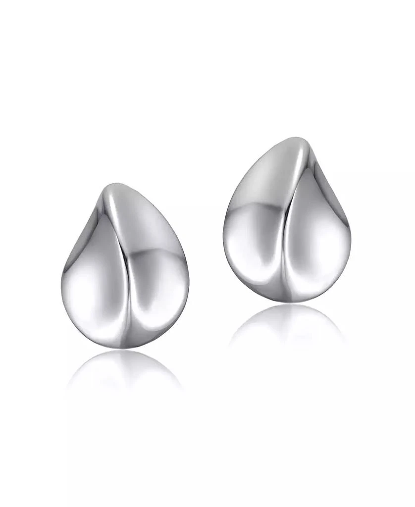 Rachel Glauber Raindrop Stud Earrings in White Gold Plated or 14K Gold Plated 3