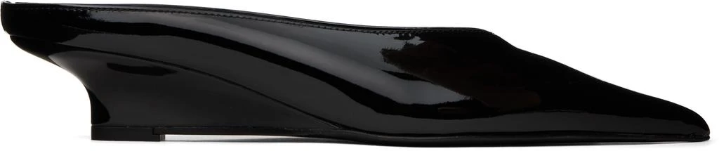 Totême Black Sharp Patent Wedge Mules 1