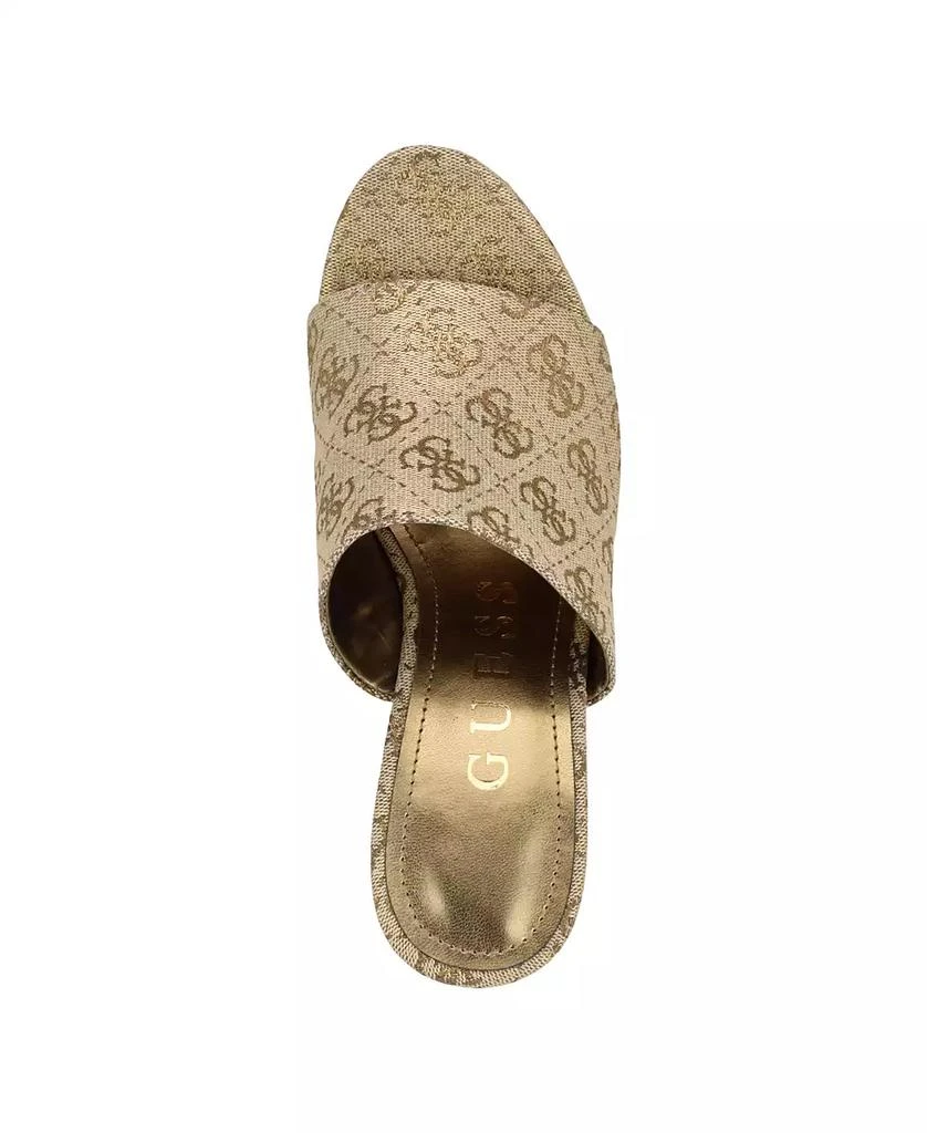 GUESS Women's Yenise Single Band Slide Platform Wedge Sandals 4