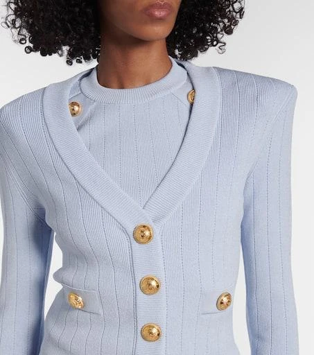 Balmain Ribbed-knit cardigan 4