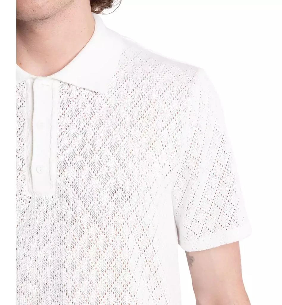 Paisley & Gray Men's Slim Fit Short Sleeve Diamond-Pattern Polo Shirt 3