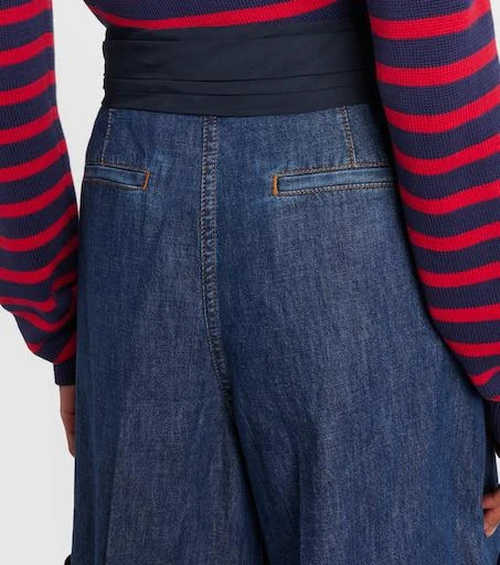 Valentino Bow-detail chambray Bermuda shorts 6