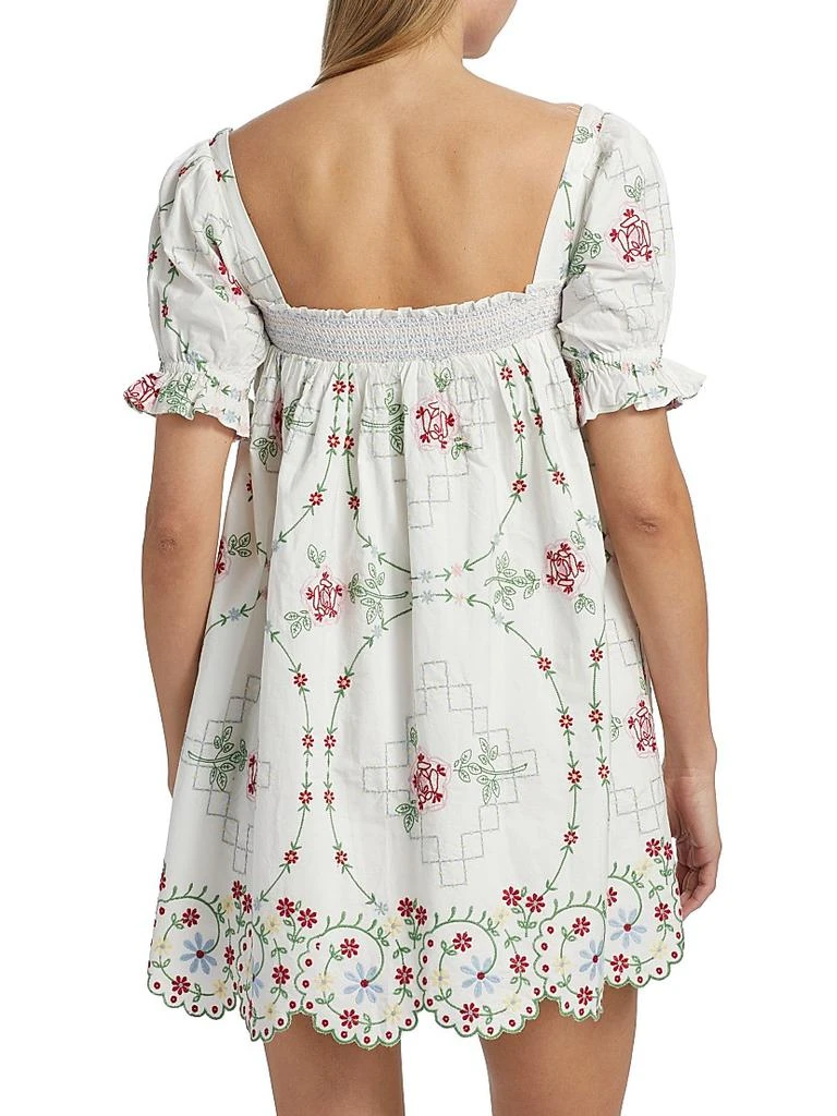 green emerald velvet dress Damson Madder Junia Midi Dress Embroidered White  Uncommon