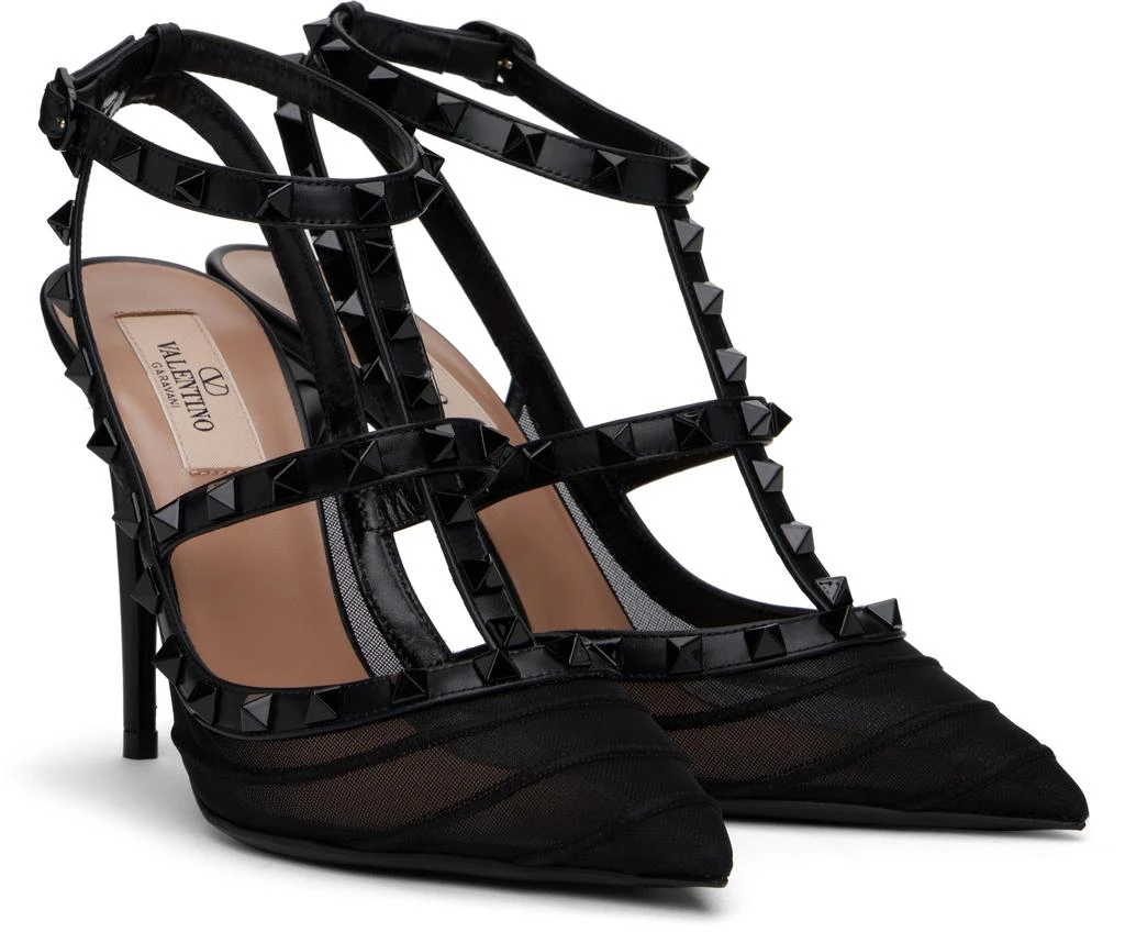 Valentino Black Rockstud Mesh 100mm Heels 4
