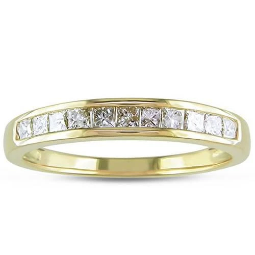 Pompeii3 3/8ct Princess Cut Diamond Wedding Ring 14K Yellow Gold 1