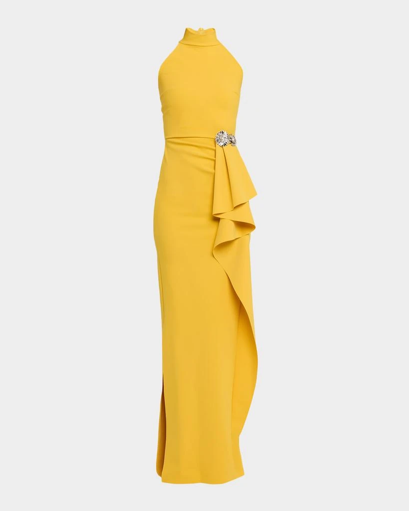 Chiara Boni Gusay Draped Halter Column Gown