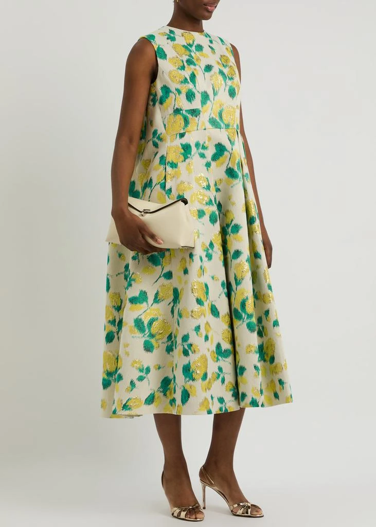 Huishan Zhang Renee floral-jacquard woven midi dress 4
