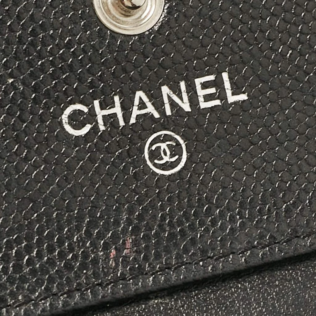 Chanel Chanel Black Caviar Quilted Leather Boy Trifold Wallet 11