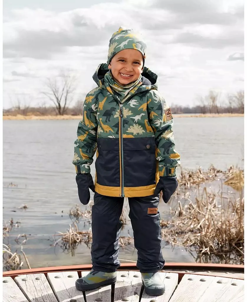 Deux par Deux Boy Stretch Jersey Beanie Green Dinosaur Print - Toddler|Child 3