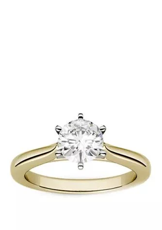 Charles 
Colvard 1.5 ct. t.w. Lab Created Moissanite Solitaire Ring in 14K Yellow Gold
