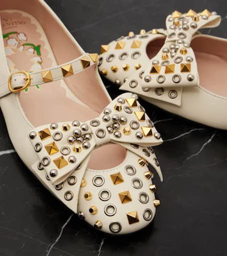 Valentino Bowow studded leather Mary Jane flats 5